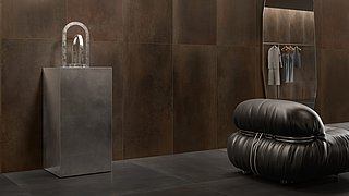 Villeroy und Boch Metalcraft Wand und Bodenfliesen verlegt in modernem Wohnbereich