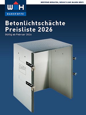 Titelblatt WH Betonlichtschächte Preisliste 