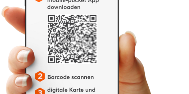 Würth Hochenburger Hand hält Handy mit Mobile Pocket App