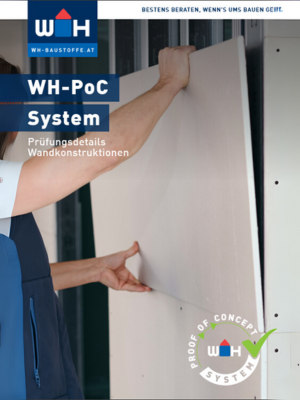 Flyer in weiß mit Trockenbauwand