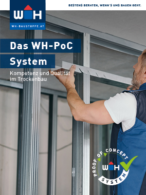 Flyer in weiß mit Trockenbauwand