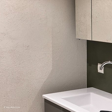 Lehmputz im Badezimmer