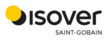 Logo Isover-Saint-Gobain in schwarzer Schriftfarbe und gelbem Kreis