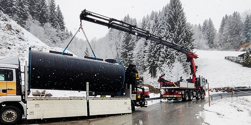 Lieferung Trinkwasserspeicher Wildschönau