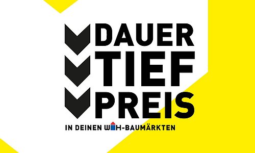 Headerbild zu Dauertiefpreisen bei WH mit gelb weißen Hintergrund