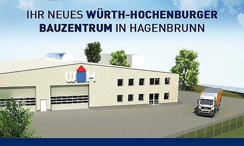 virtuelle Darstellung eines Würth Hochenburger Gebäudes und LKW