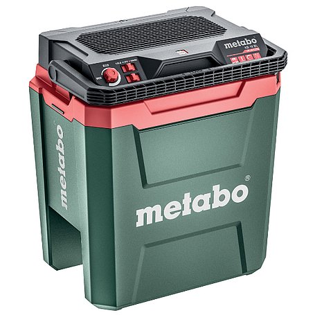 metabo Akku Kühlbox grün rot auf weißen Hintergrund